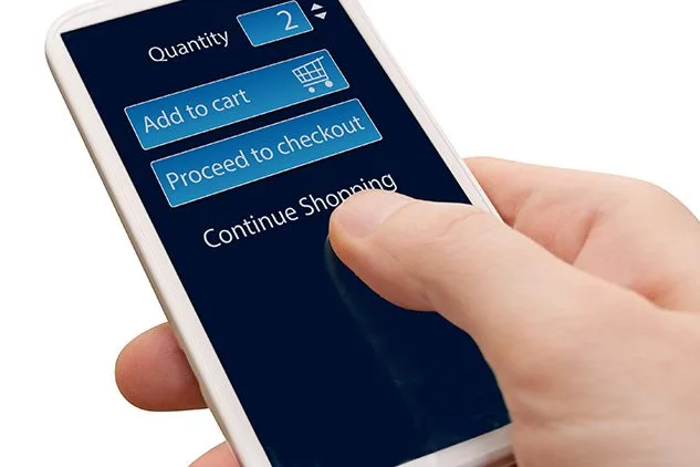 shopping cart screen on smart phone